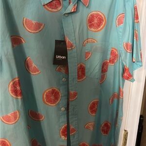 Urban XL button-down grapefruit print
